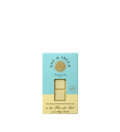 SAL de IBIZA Weiße Schokolade mit Fleur de Sel, 38% Kakao, Mini, 40g, BIO