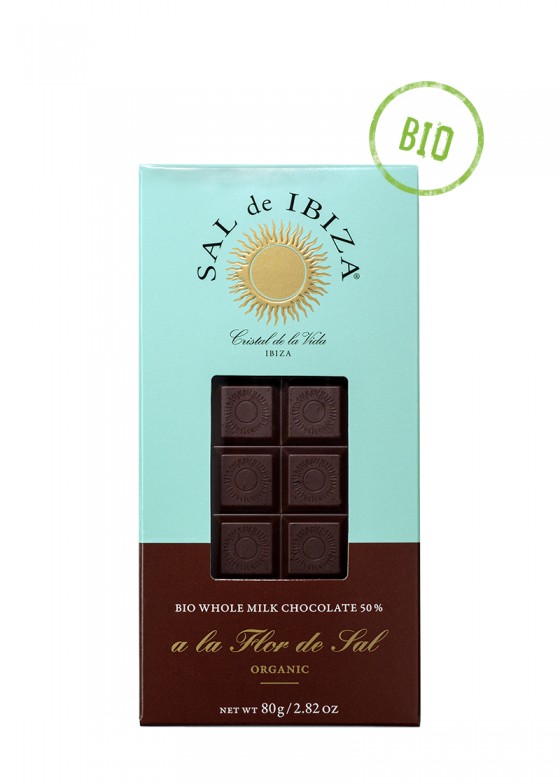 50% cacao ecológico a la Flor de Sal, 80 g