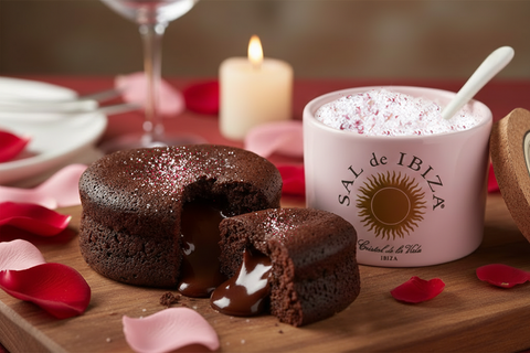 Schokoladiger Lava Cake mit Fleur de Sel „La Vie en Rose“