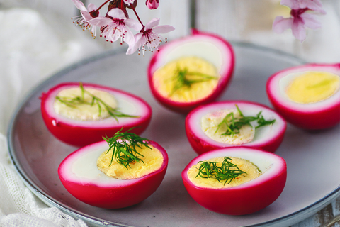 Eier à la Diavolo mit SAL de IBIZA Granito con Chili